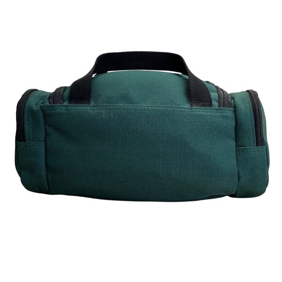 L.L. Bean Green Canvas Zippered Compartments Carry Handles AK02 Mini Duffel Bag - Picture 3 of 11